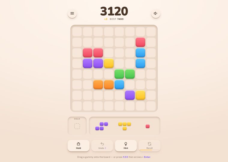 Blockbloom — a candy-coloured block puzzle board