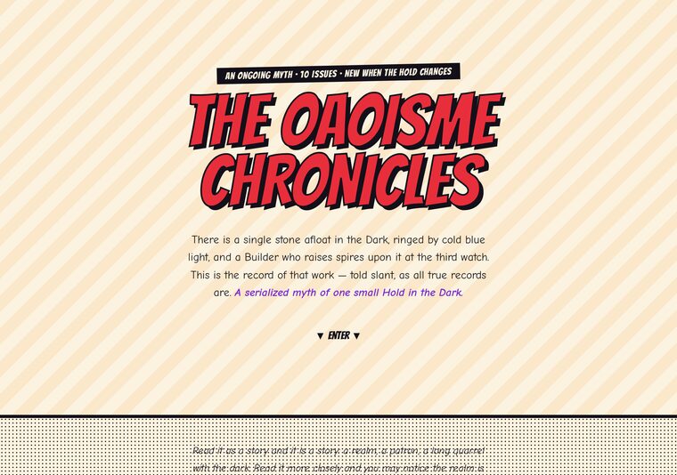 The Oaoisme Chronicles — a comic book cover